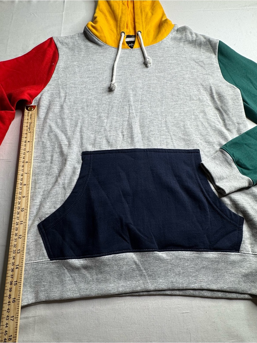 Carbon Colorblock Hoodie Cardigan – Gray, Red, Green, Yellow, Navy